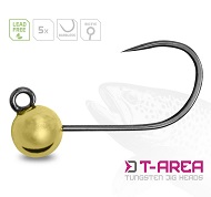 Volfr�mov� jig Delphin T-AREA BL, 5ks, 4mm/0,6g/#6, zlat�