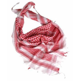 Šatka "Arafatka", červeno-biela