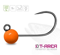 Volfr�mov� jig Delphin T-AREA BL, 5ks, 4mm/0,6g/#6, fluo oran�ov�
