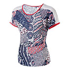 Tričko s krátkym rukávom Moira Fashion, modro-červené vzory DOPREDAJ